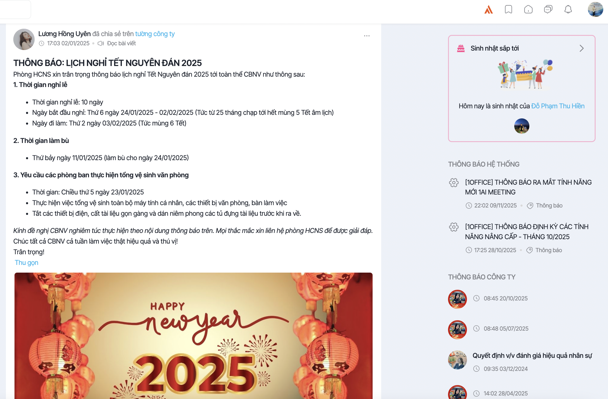 Mẫu thông báo nghỉ Lễ Tết