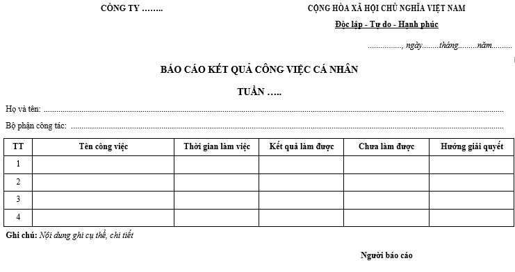 Mẫu lập kế hoạch công việc theo ngày, tuần, tháng mới nhất