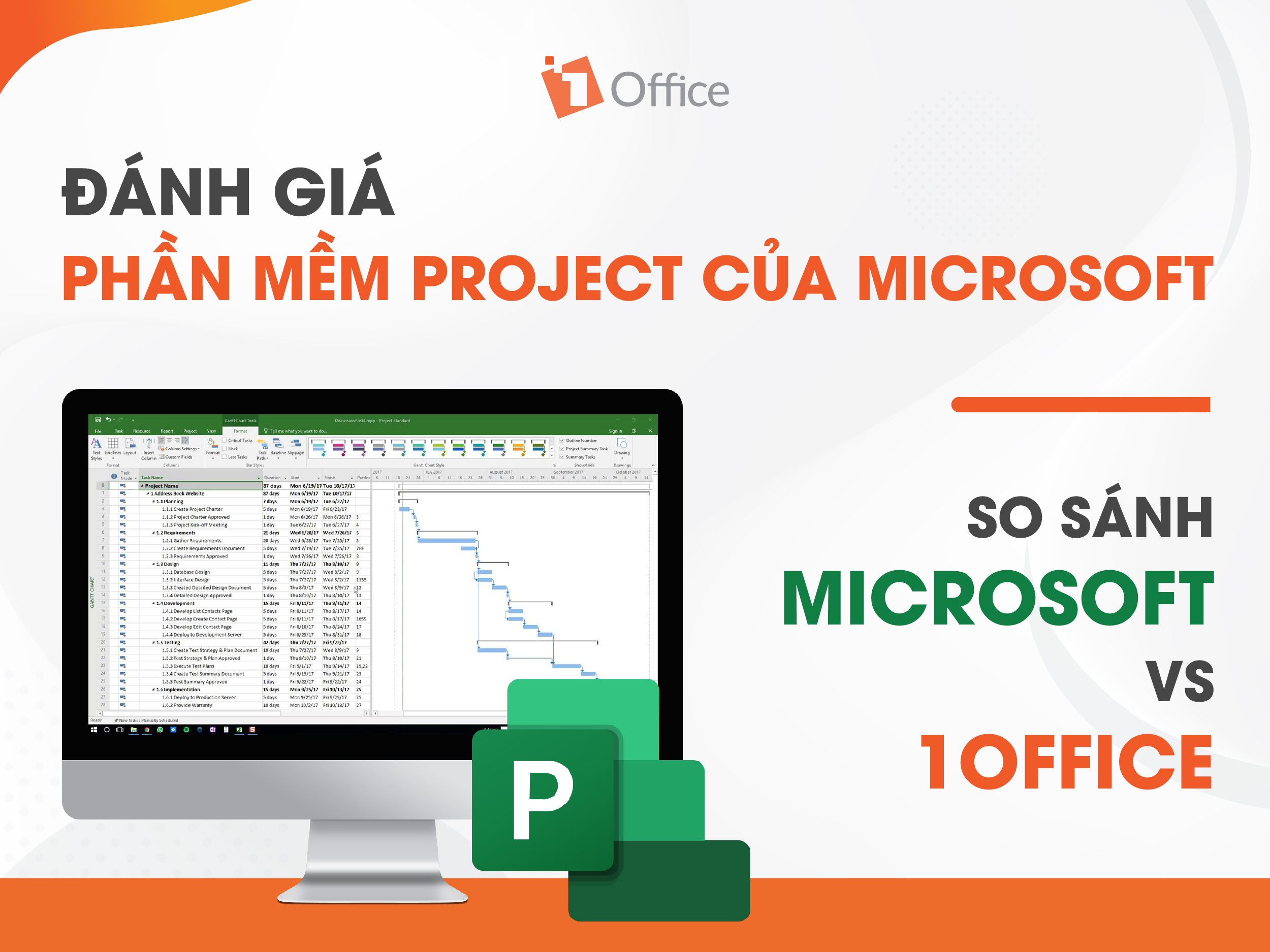 Đánh giá phần mềm project của Microsoft – So sánh 2 phần mềm quản lý dự án hàng đầu Microsoft Project vs 1Office