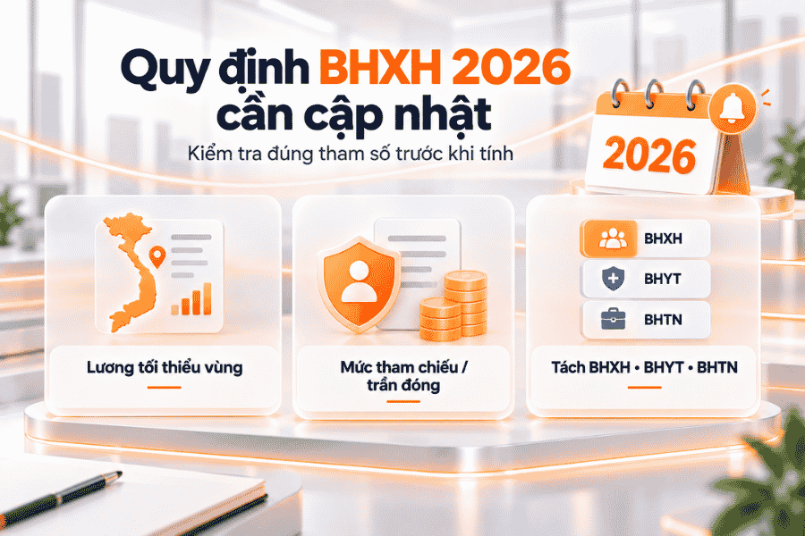 Các quy định BHXH 2026 cần cập nhật khi lập bảng tính
