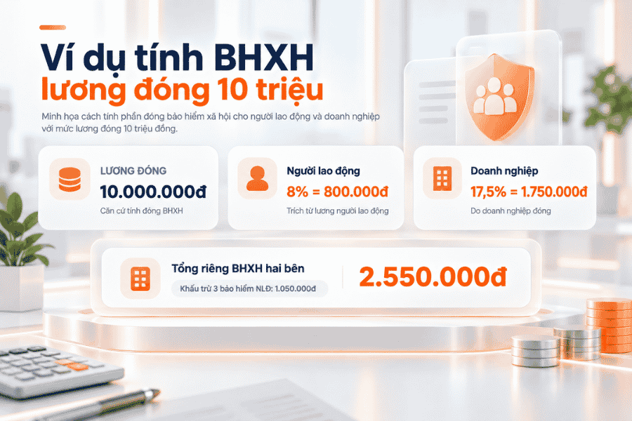 Ví dụ tính BHXH