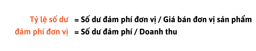 Công thức tính tỷ lệ số dư đảm phí