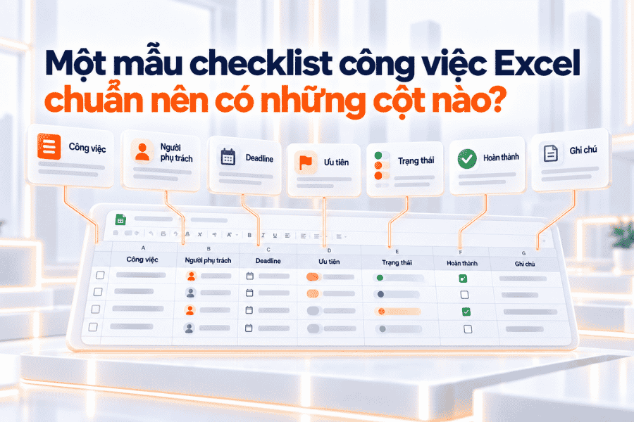 7 cột quan trọng nên có trong checklist Excel để quản lý công việc rõ ràng và dễ cập nhật.