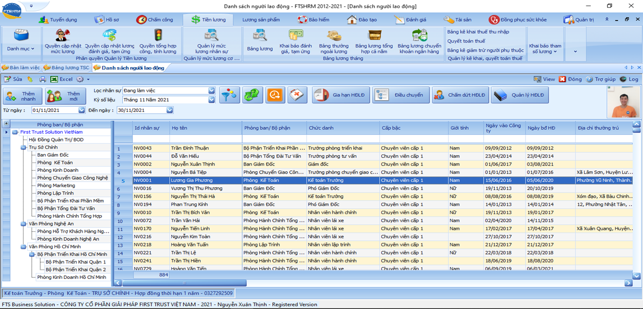 Phần mềm quản lý tiền lương FTSHRM