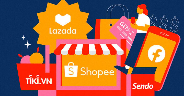 Các sàn Thương mại điện tử: shoppe, lazada, tiki, sendo