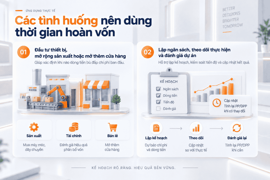 Các tình huống nên dùng thời gian hoàn vốn