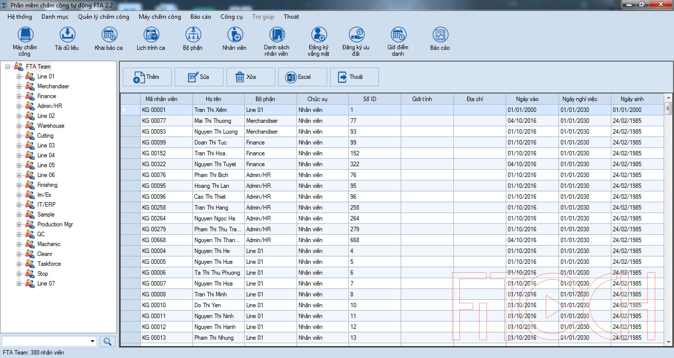 Phần mềm chấm công FTA