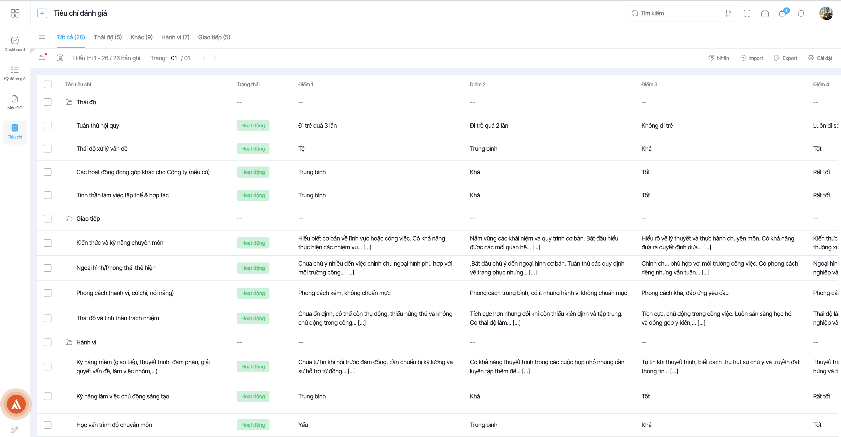 Nền tảng đánh giá năng lực nhân viên chuyên nghiệp, chính xác