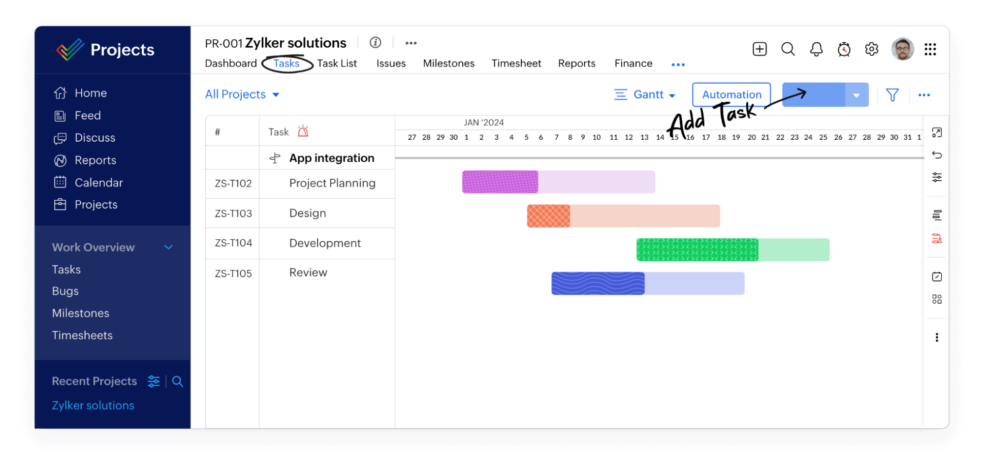Phần Mềm quản lý dự án và tiến độ Zoho Projects
