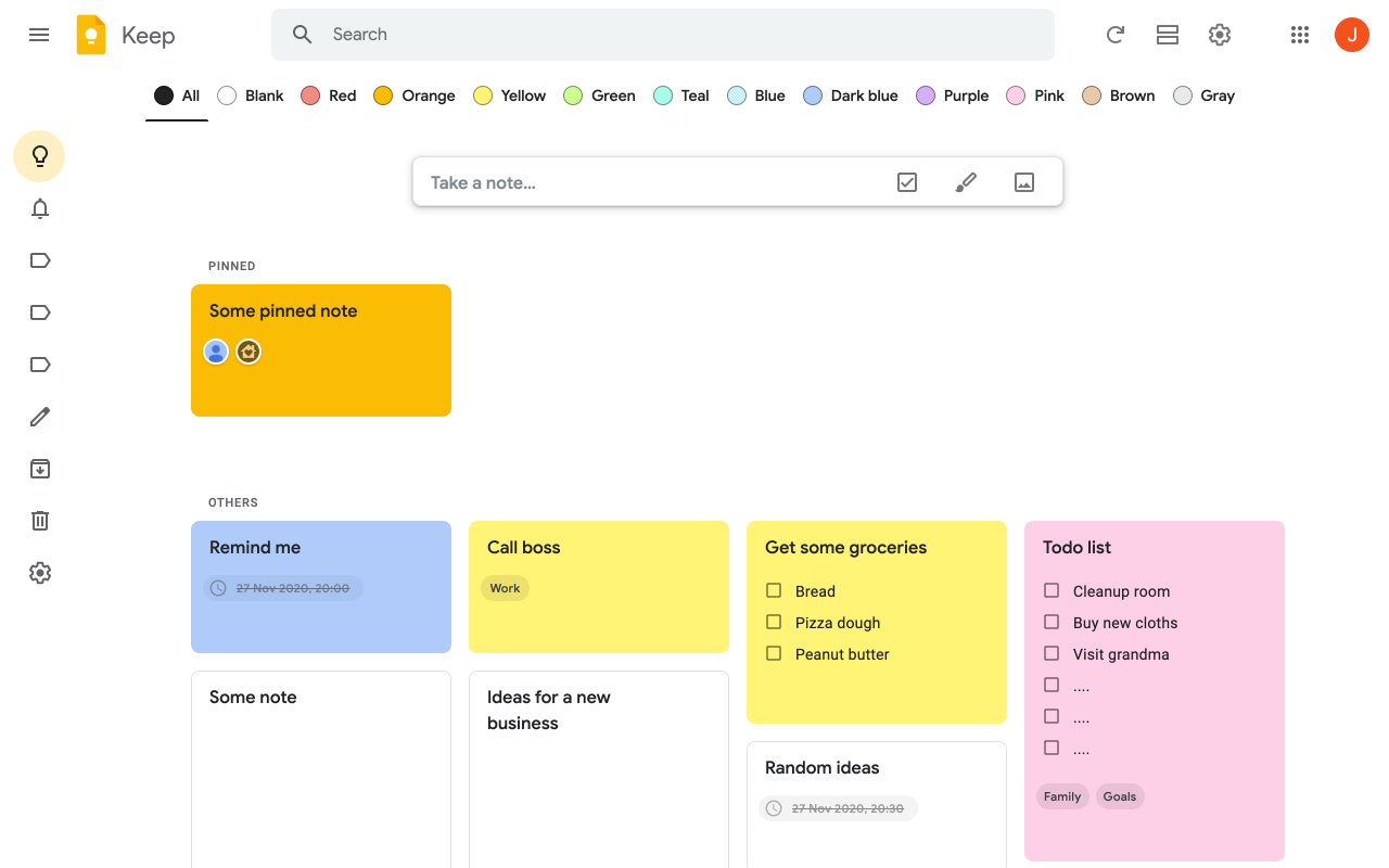 Phần mềm note Google Keep