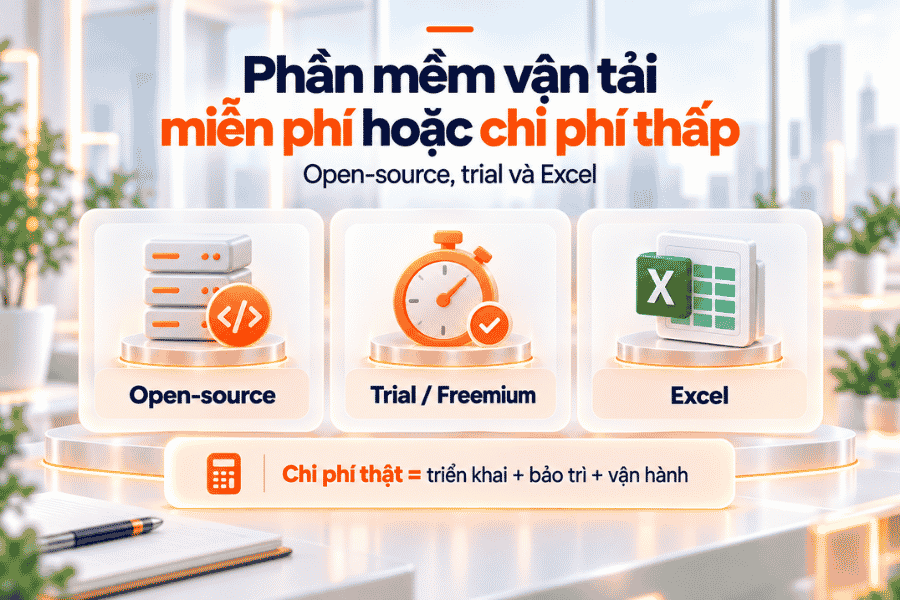 Phần mềm vận tải miễn phí hoặc chi phí thấp