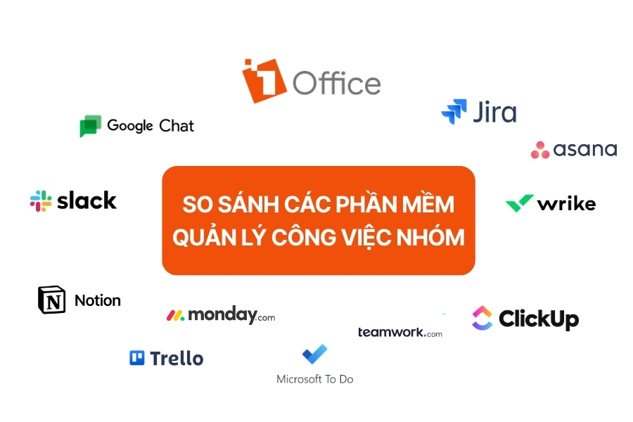 hình ảnh so sánh các phần mềm quản lý công việc nhóm