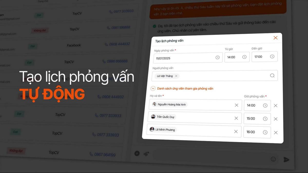 Tự động thao tác tuyển dụng 