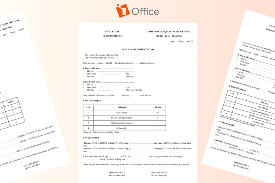 Mẫu biên bản đối chiếu công nợ tiếng Việt