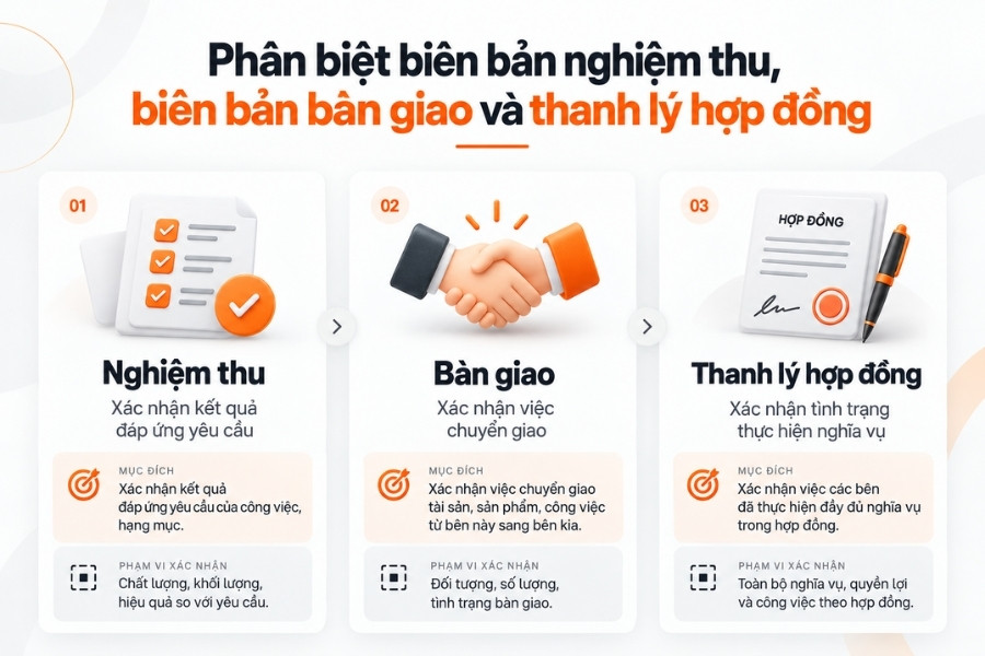 Phân biệt mục đích và phạm vi xác nhận của ba loại văn bản.