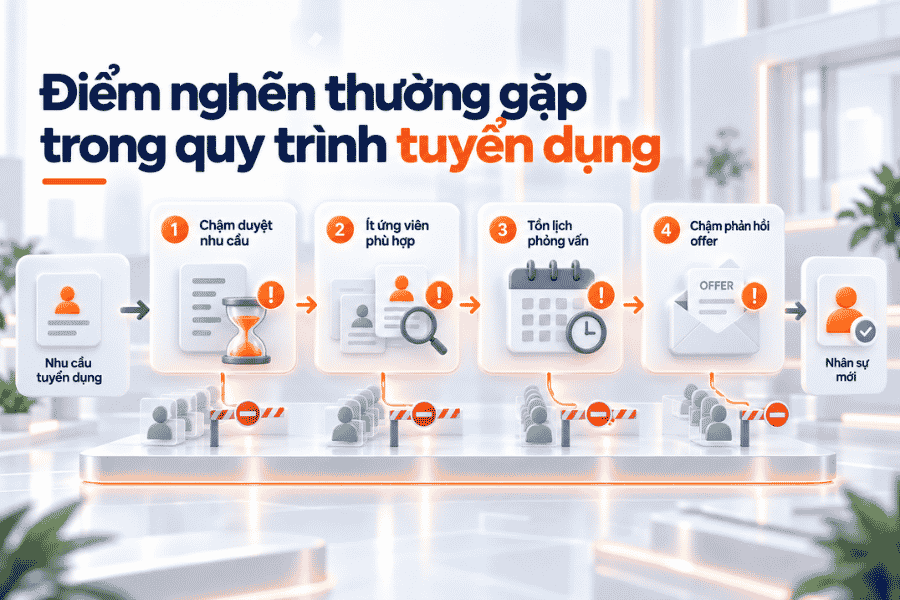 Điểm nghẽn thường gặp trong quy trình tuyển dụng