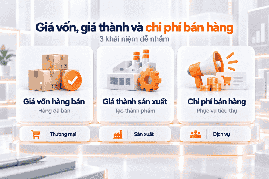 So sánh giá vốn, giá thành và chi phí bán hàng