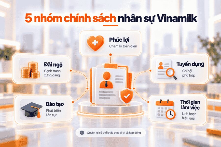 Tổng quan năm nhóm chính sách nhân sự được phân tích trong bài.