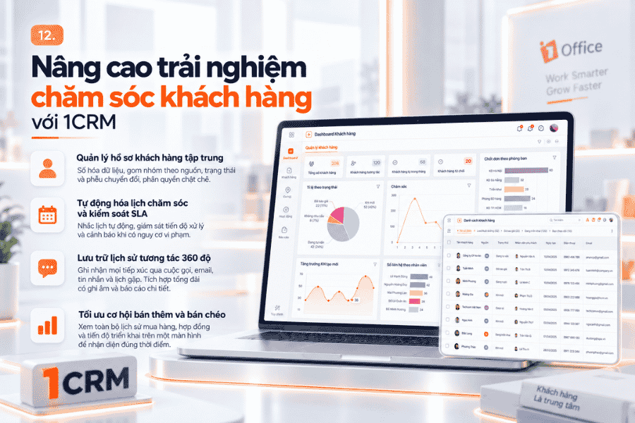 Phân hệ 1CRM - Quản trị khách hàng toàn diện của 1Office
