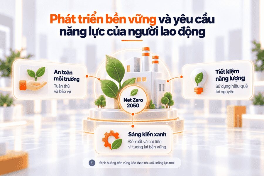 Định hướng Net Zero 2050 và những yêu cầu năng lực liên quan đến phát triển bền vững.