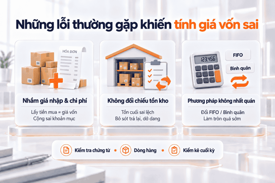 Những lỗi thường gặp khiến tính giá vốn sai