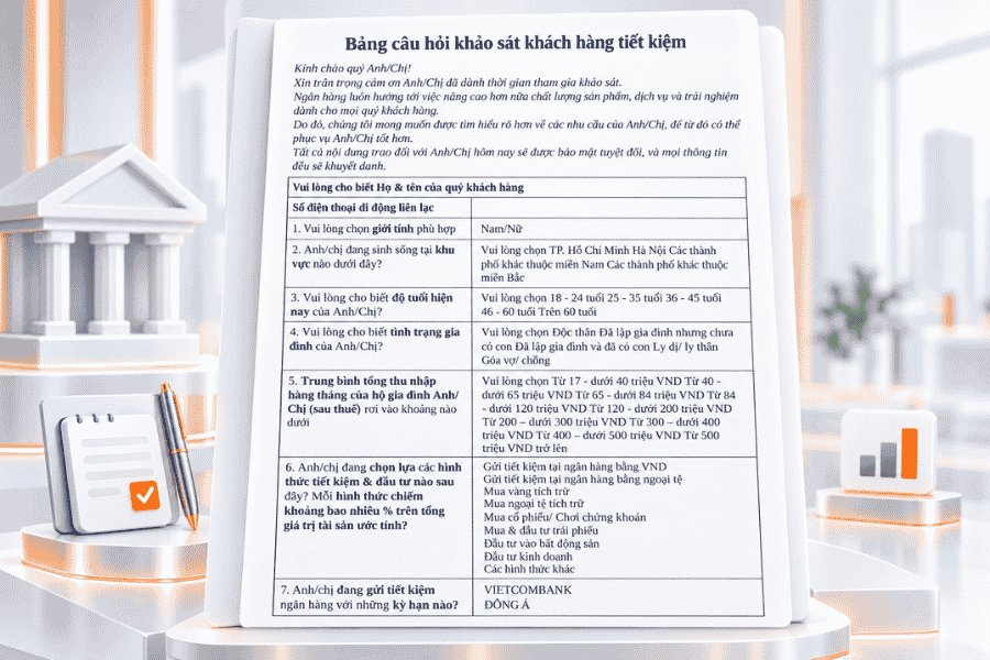 Phiếu khảo sát khách hàng ngành ngân hàng