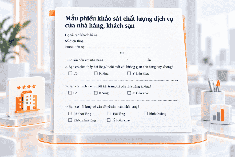 Phiếu khảo sát khách hàng về khách sạn