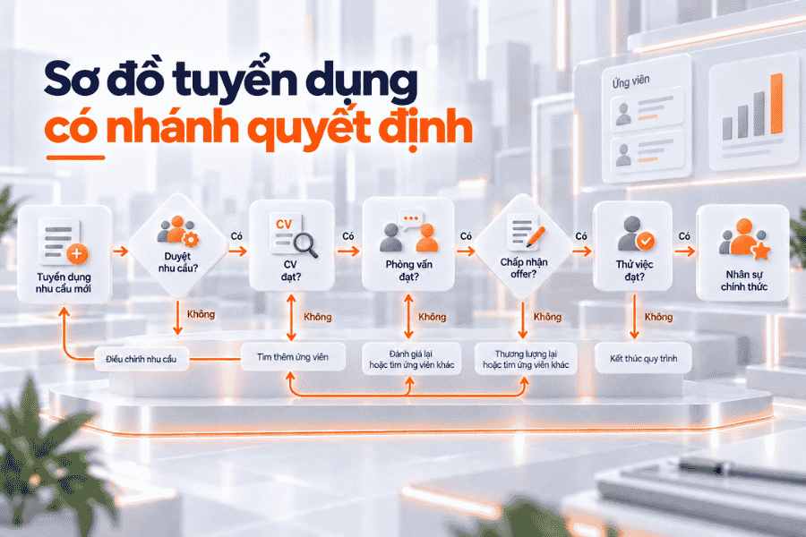 Sơ đồ tuyển dụng có nhánh quyết định