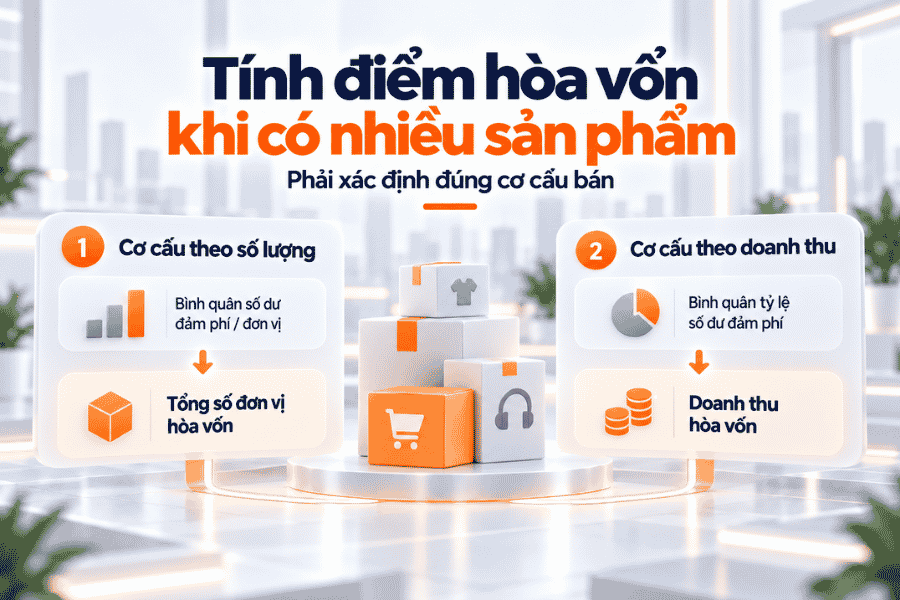 Với nhiều sản phẩm, cần xác định cơ cấu bán theo số lượng hoặc doanh thu trước khi tính bình quân.