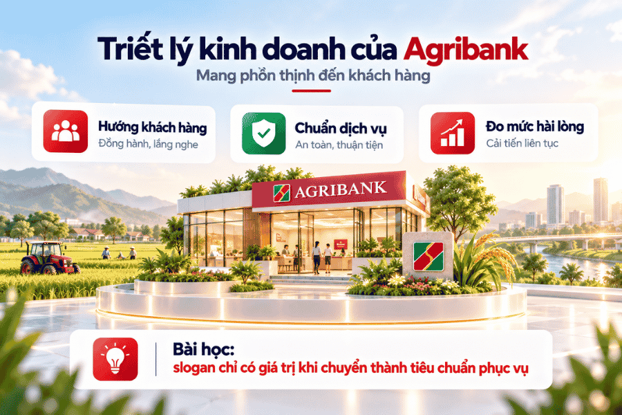 Minh họa định hướng phục vụ khách hàng và yêu cầu chuyển lời hứa thành tiêu chuẩn dịch vụ.