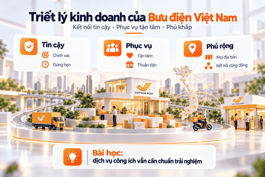 Minh họa định hướng phục vụ cộng đồng và xây dựng quan hệ lâu dài với khách hàng.