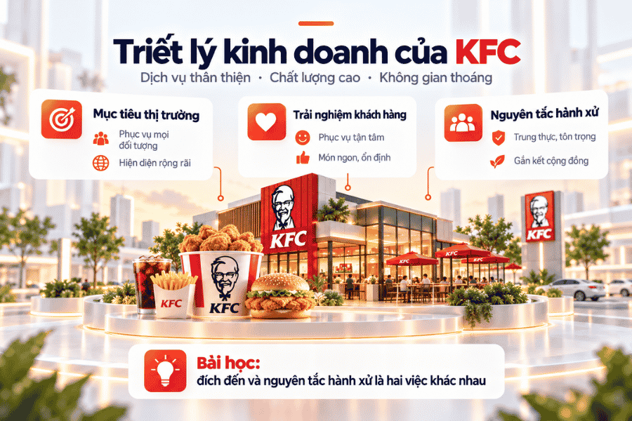 Minh họa mục tiêu thị trường và các yếu tố dịch vụ tạo nên trải nghiệm khách hàng.