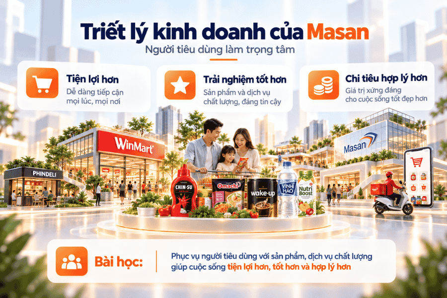 Minh họa định hướng lấy người tiêu dùng làm trọng tâm và cải thiện trải nghiệm hằng ngày.