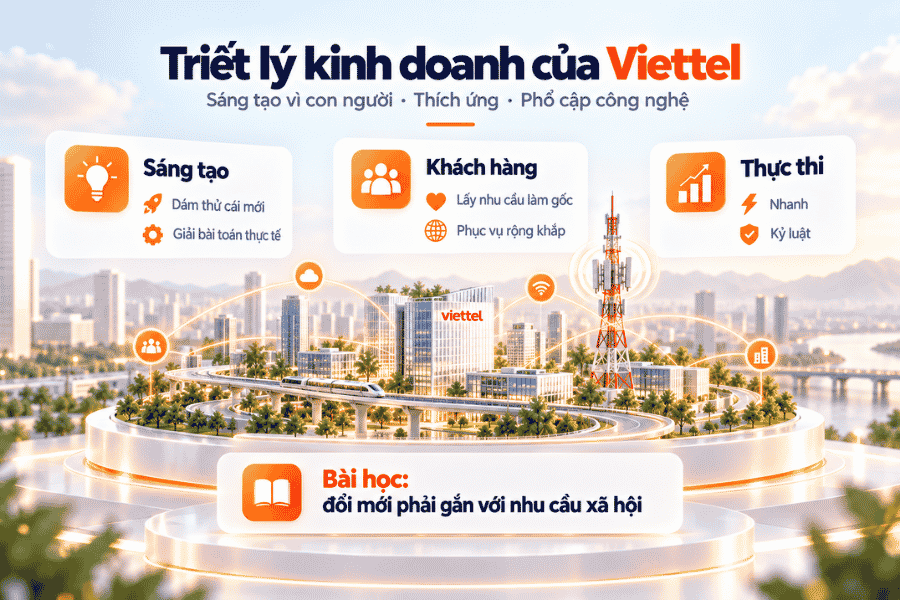 Minh họa tinh thần sáng tạo vì con người và việc gắn giá trị với hành động thực tế.