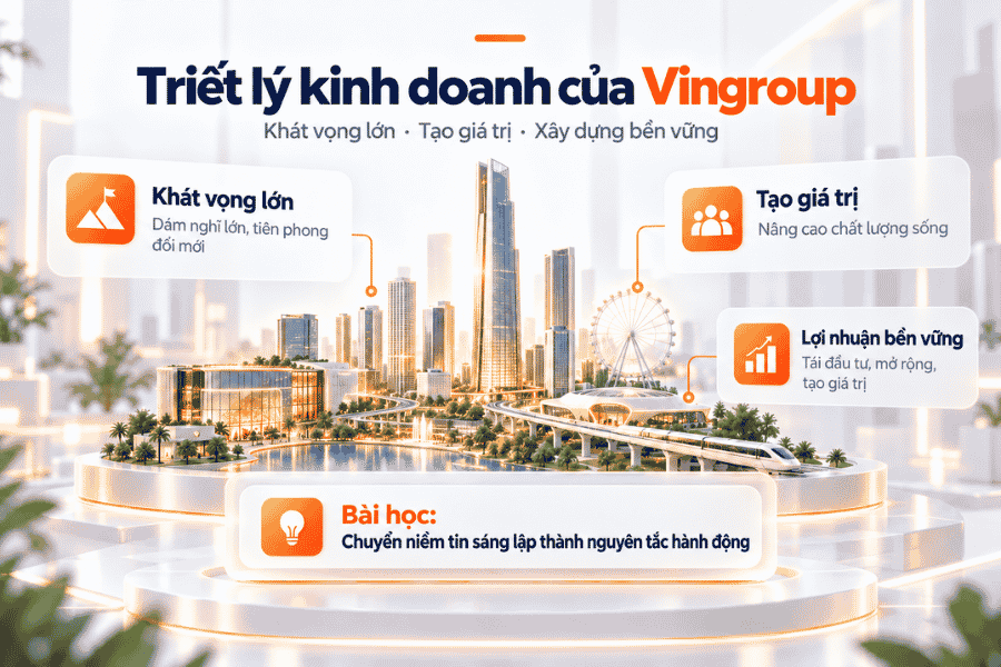 Mô hình thể hiện khát vọng kiến tạo giá trị và vai trò của lợi nhuận trong phát triển dài hạn.