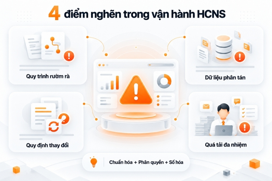 Các điểm nghẽn phổ biến khiến HCNS vận hành kém hiệu quả