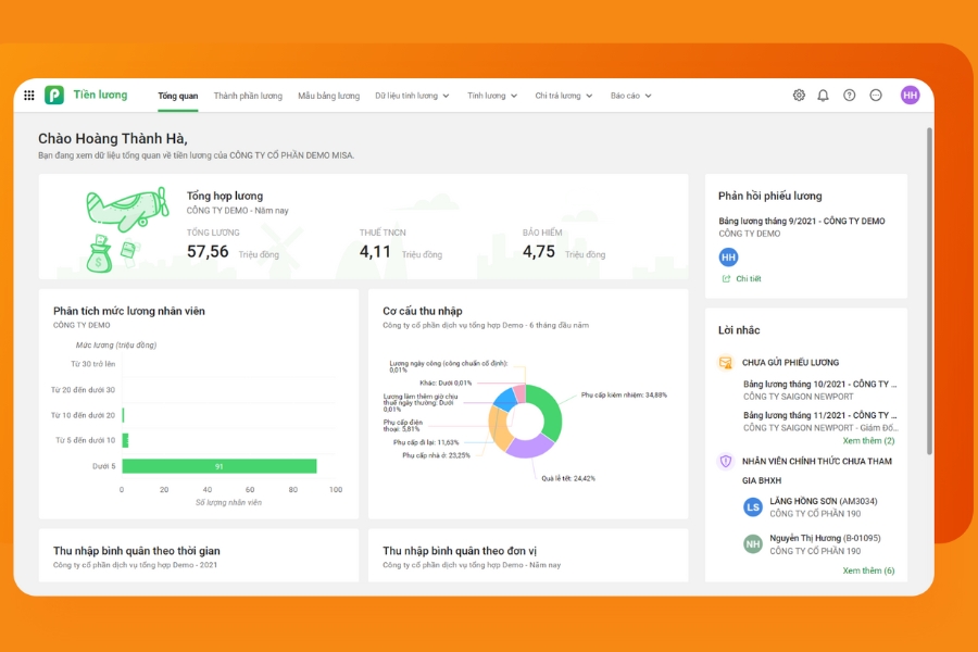Phần mềm quản lý nhân sự Misa Amis