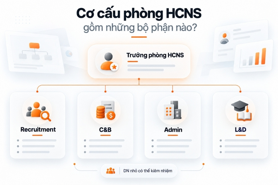 Mô hình tổ chức các bộ phận chính trong phòng HCNS