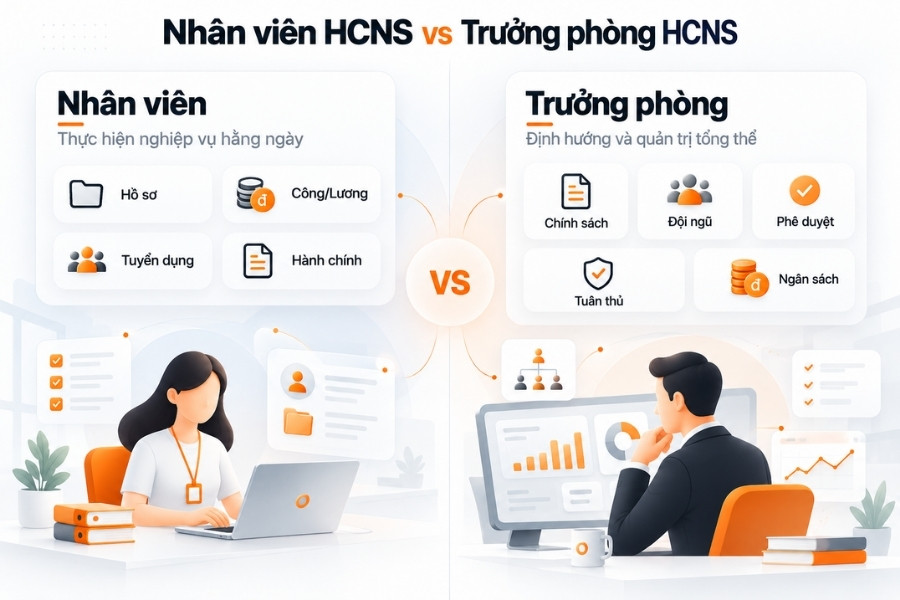 Khác biệt về phạm vi trách nhiệm giữa nhân viên và quản lý HCNS