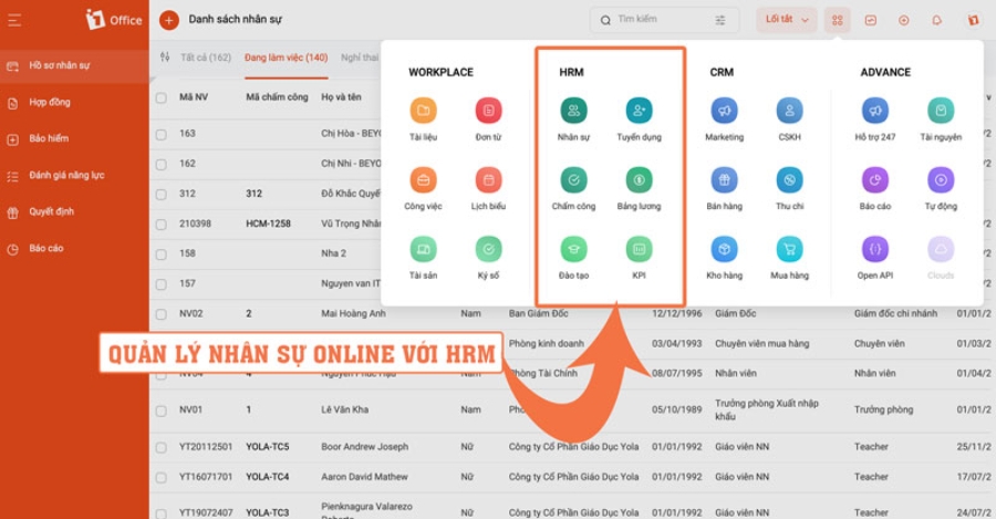 Phần mềm HRM cho ngành công nghệ thông tin 1Office
