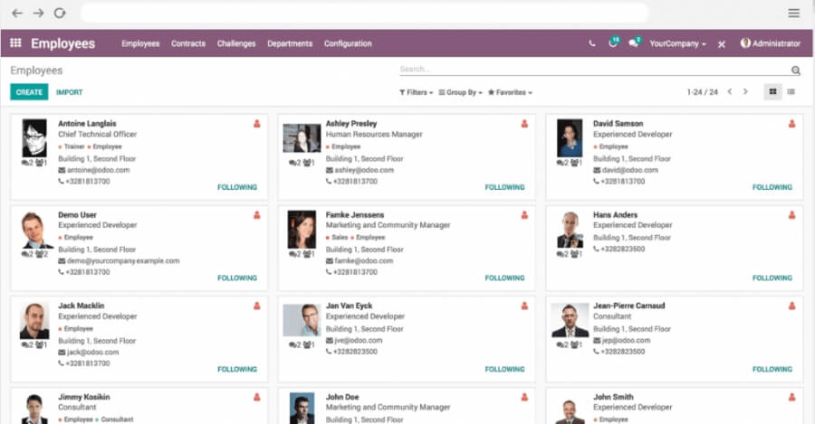 Phần mềm nhân sự Odoo