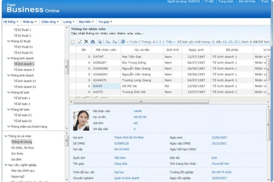 Phần mềm nhân sự Fast HRM