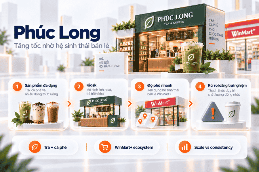 Phúc Long – Tăng tốc nhờ hệ sinh thái bán lẻ, đối mặt rủi ro đại trà hóa