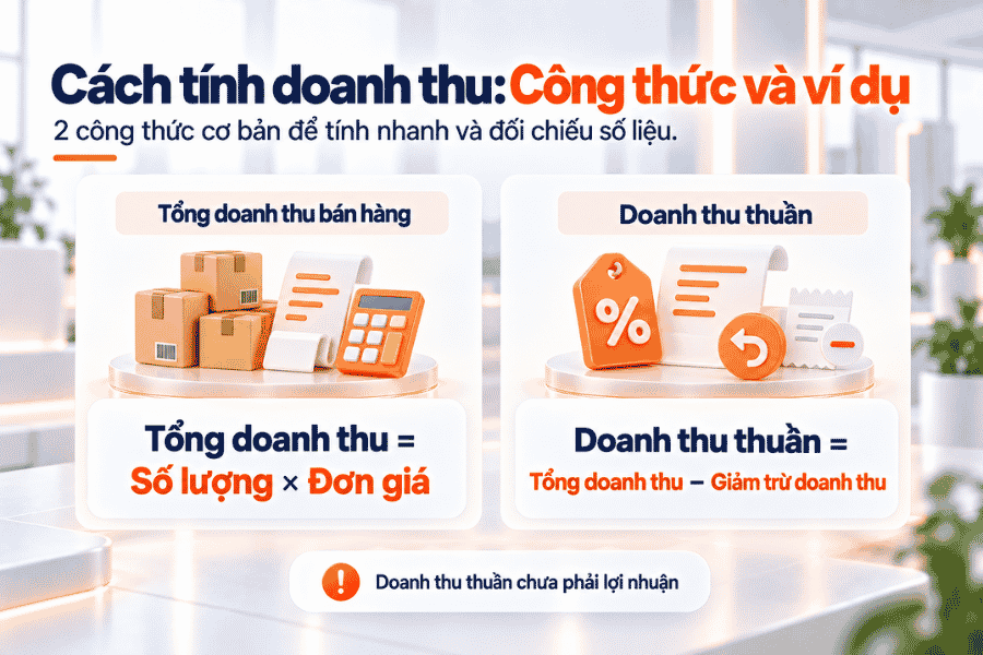 Cách tính doanh thu: Công thức và ví dụ