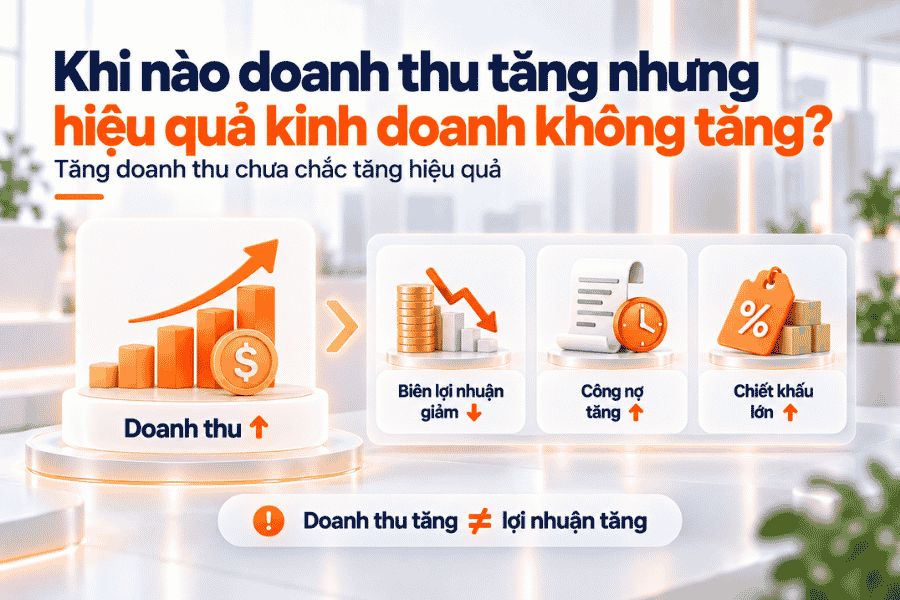 Khi nào doanh thu tăng nhưng hiệu quả kinh doanh không tăng?