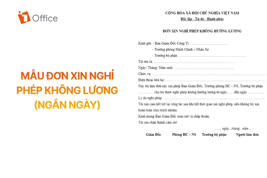 Mẫu đơn xin nghỉ phép không hưởng lương (Ngắn ngày)
