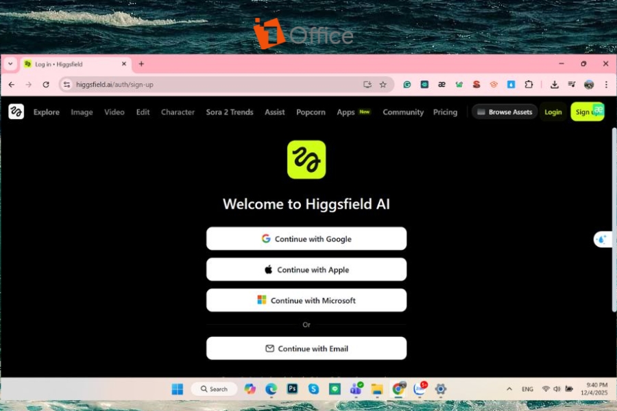 Cách đăng ký/đăng nhập tài khoản Higgsfield AI