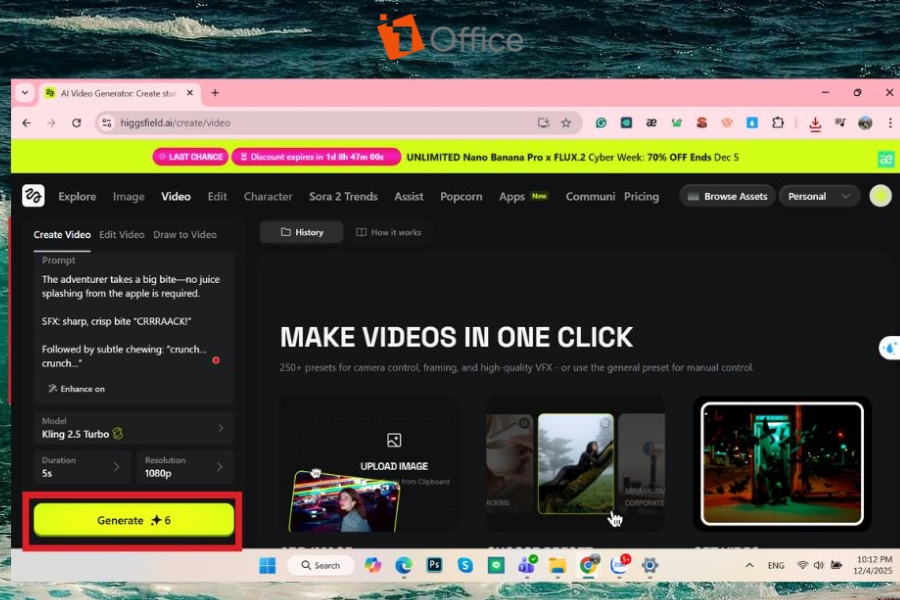 Cách tạo video AI bằng Higgfield AI