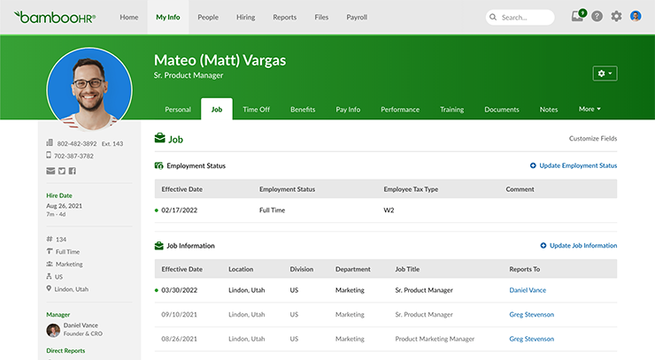 Phần mềm chấm công BambooHR