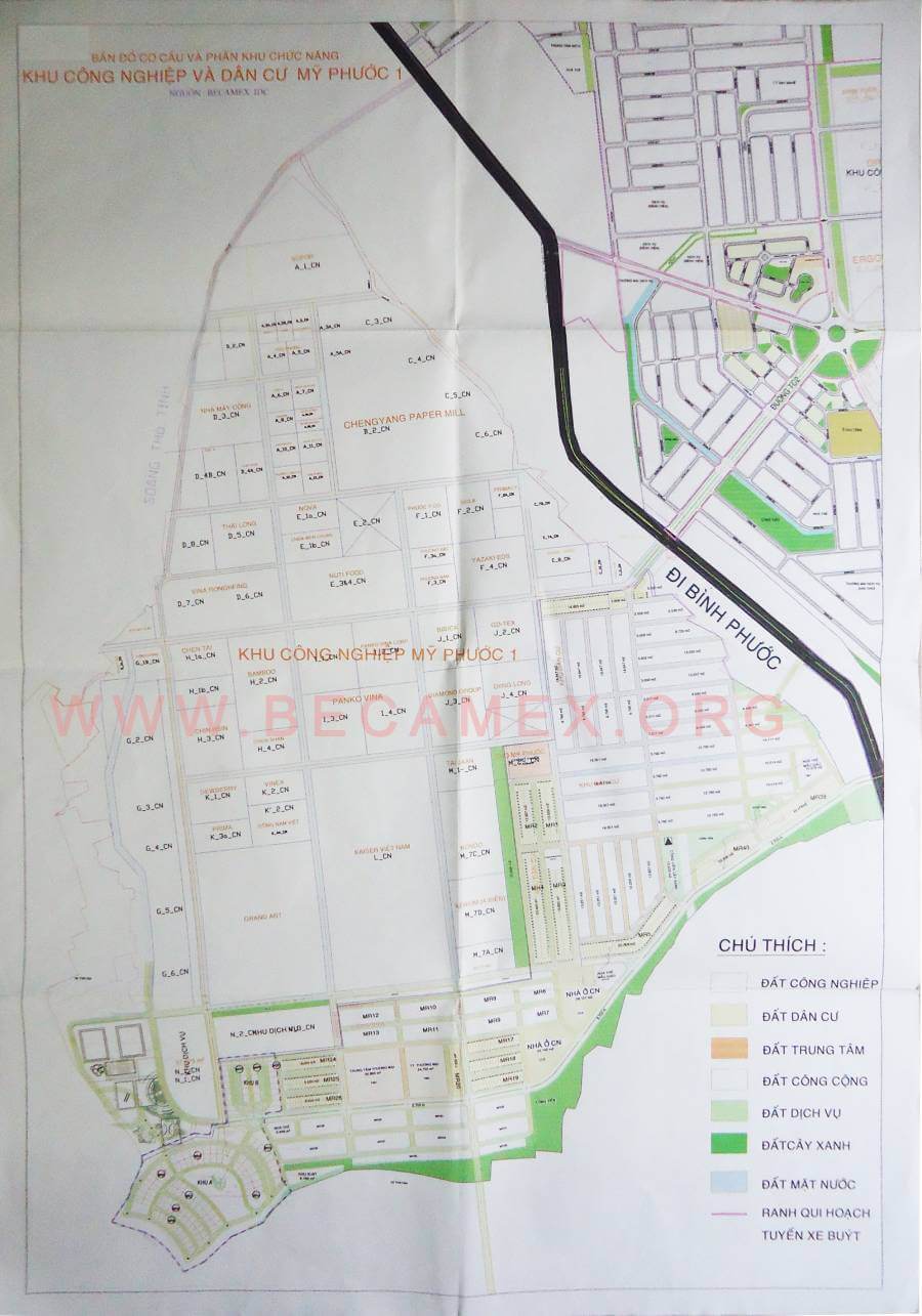 Bản đồ KCN Mỹ Phước 1